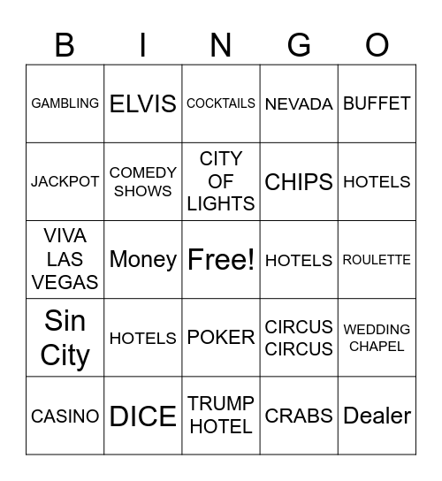VEGAS BINGO Card