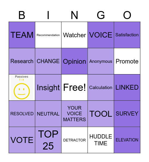 NPS DAY BINGO Card