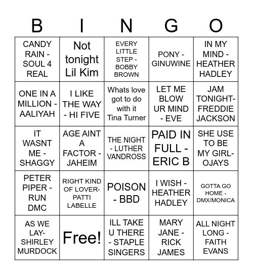 OLD SCHOOL Bingo Card