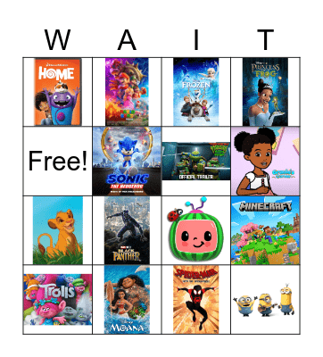 Movie/Show/Videogame Music Bingo! Bingo Card