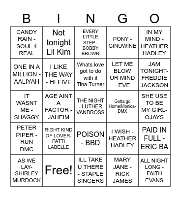 OLD SCHOOL Bingo Card