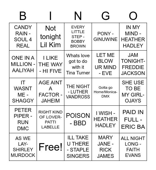 OLD SCHOOL Bingo Card