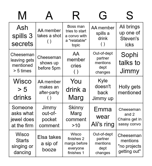 *1 Extra point if person is guessed correctly Bingo Card