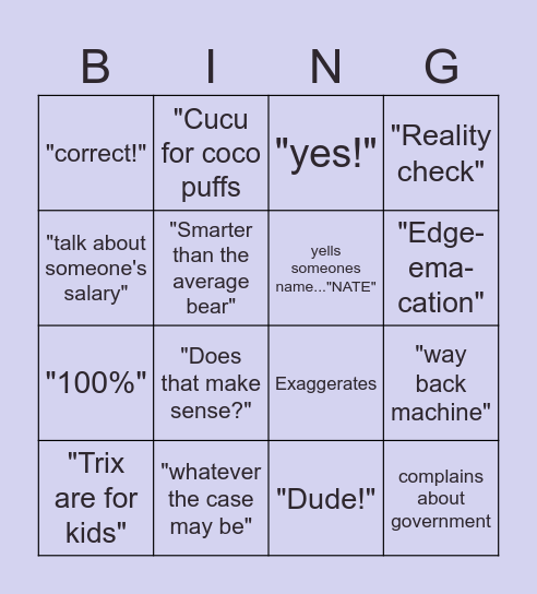 EPP-PHRASES Bingo Card