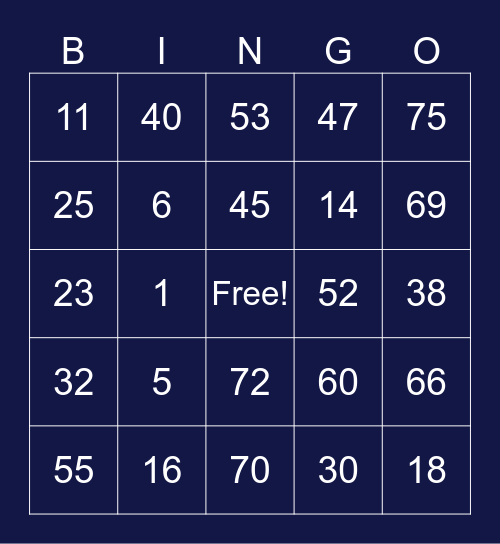 Kan Coffee House Bingo Card