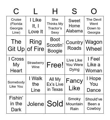 Country Classics Bingo Card