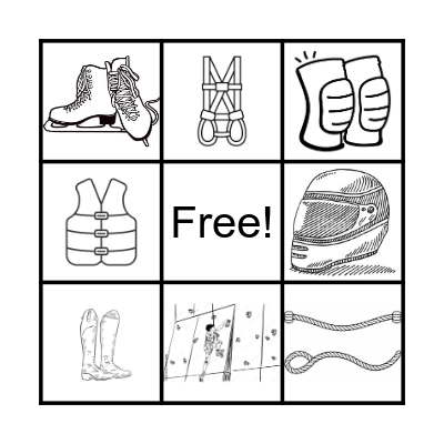 Equipment Vocabulary Bingo Card