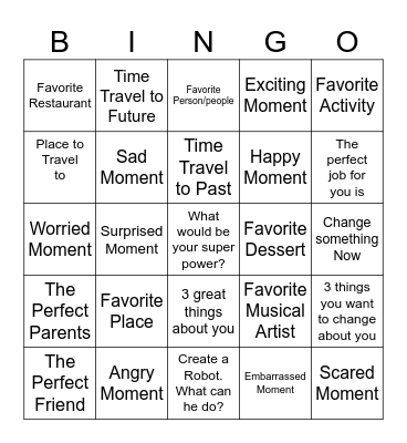 ALL ABOUT ME Bingo Card