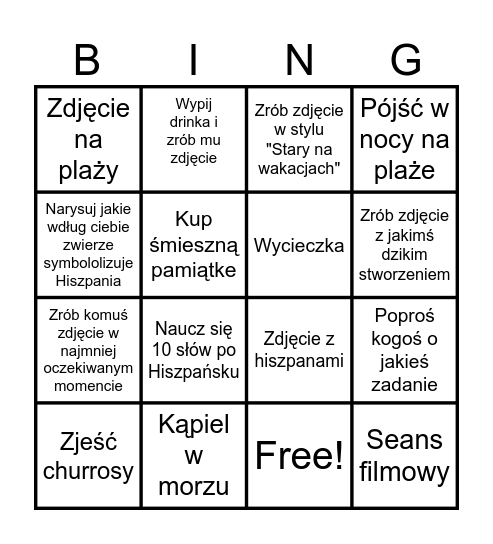Hiszpania- Malaga Bingo Card