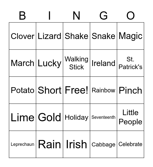 Marchy March Bingo Card