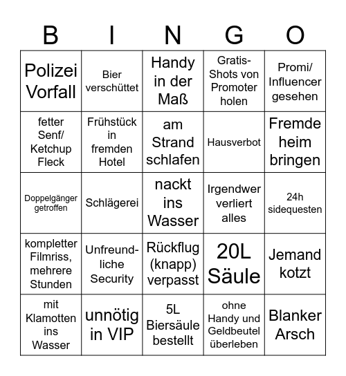 Malle Bingo Card