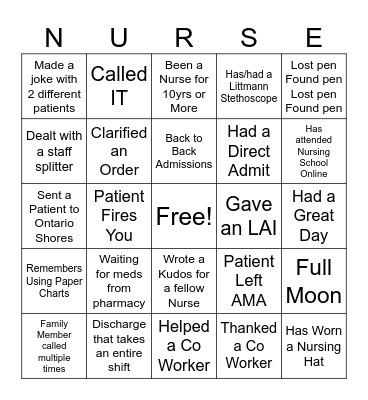 NURSING WEEK BINGO IPMH Bingo Card