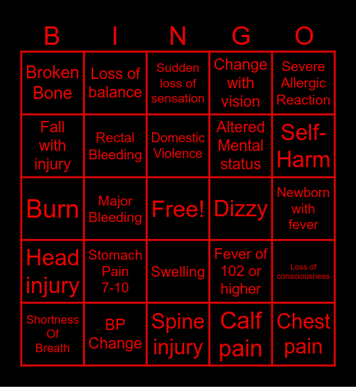 Level 1 Bingo Card