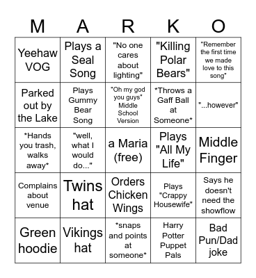 Ackermann Bingo Card