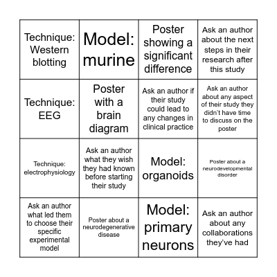 Poster Bingo Card
