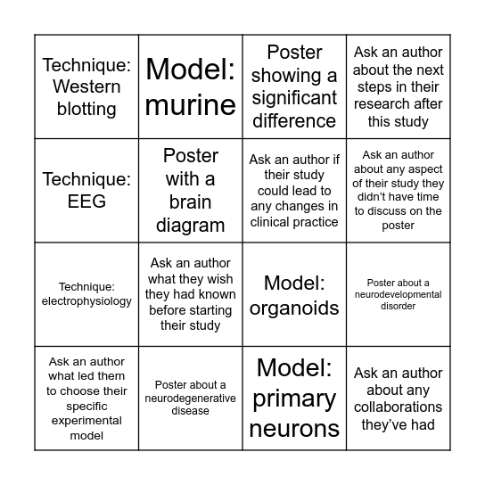 Poster Bingo Card