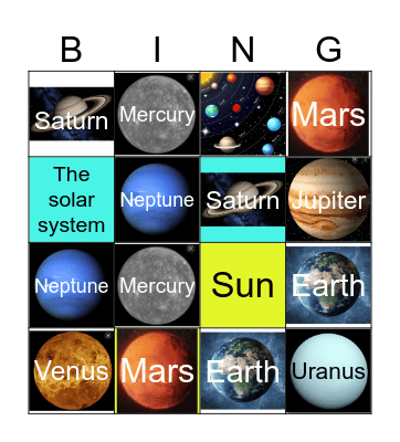 The Solar System Bingo Card