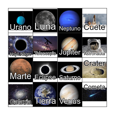 El Sistema Solar Bingo Card