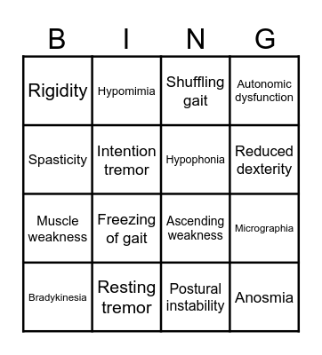 Features of PD Bingo Card