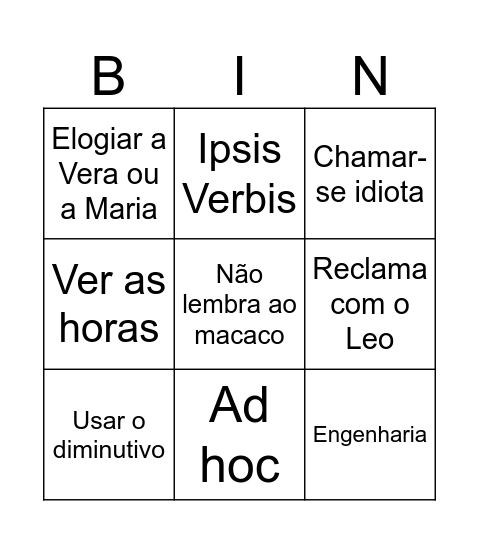 Bingoo do A.M.P 3ºEdição Bingo Card