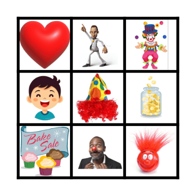 Red Nose Day Bingo Card