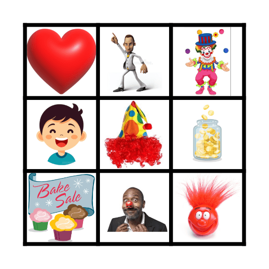 Red Nose Day Bingo Card
