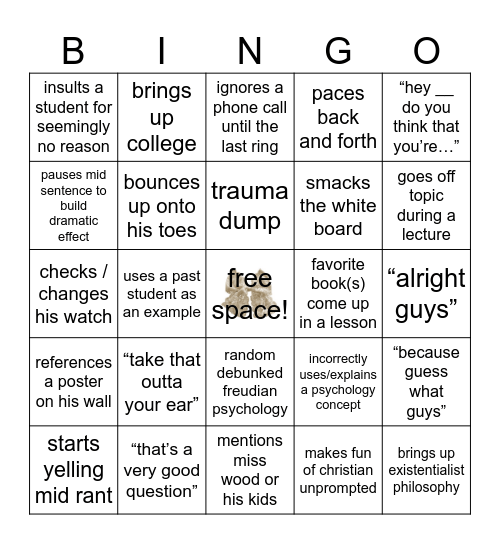 mister wood bingo Card