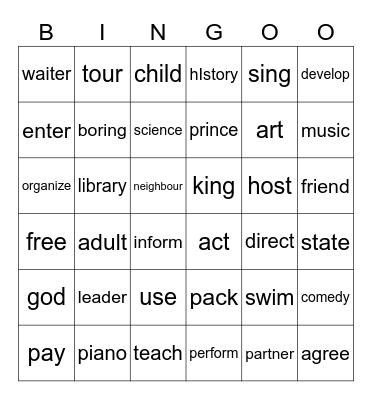 noun suffixes Bingo Card