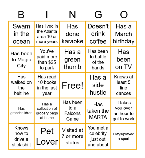 You Already Know Bingo Card