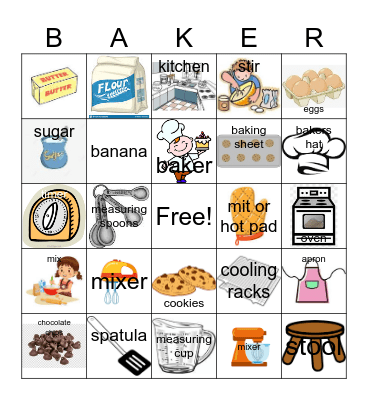 Baking Bingo Card