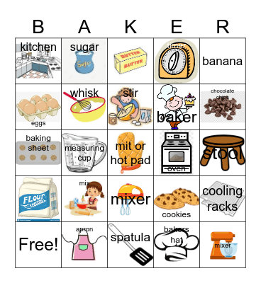 Baking Bingo Card