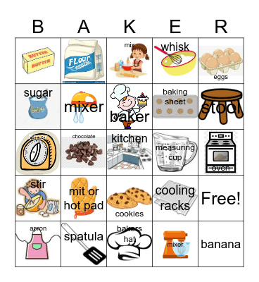 Baking Bingo Card