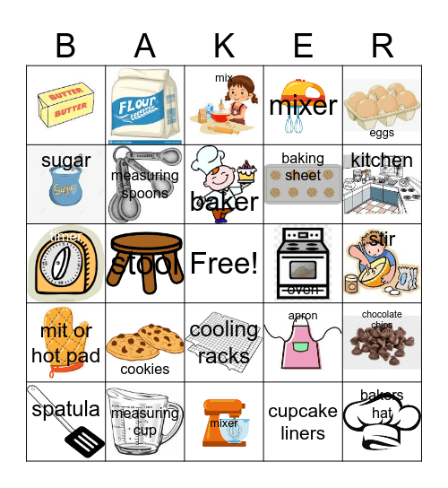 Baking Bingo Card