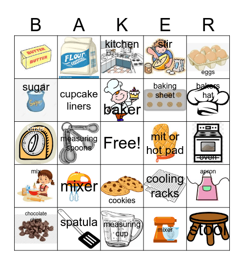 Baking Bingo Card