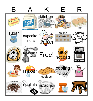 Baking Bingo Card