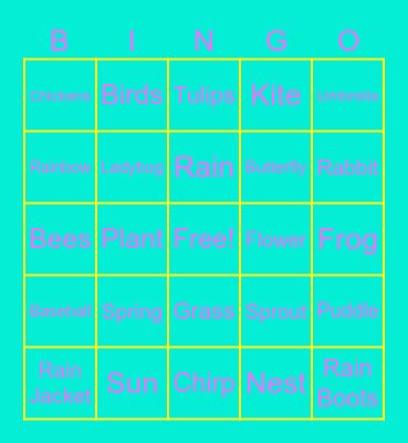 Spring Bingo Card