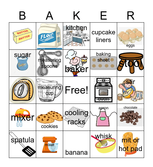 Baking Bingo Card