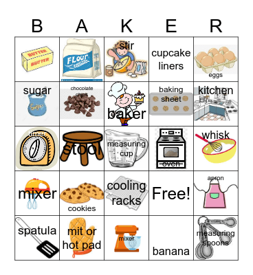 Baking Bingo Card
