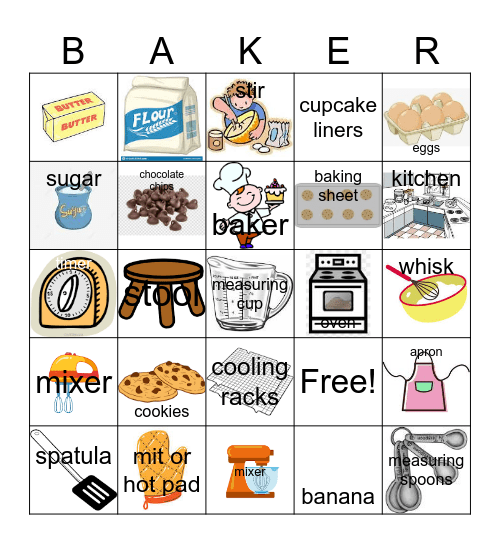 Baking Bingo Card