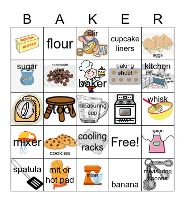 Baking Bingo Card