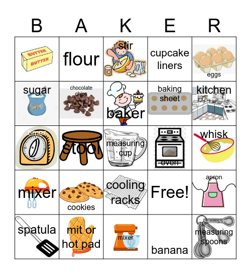 Baking Bingo Card