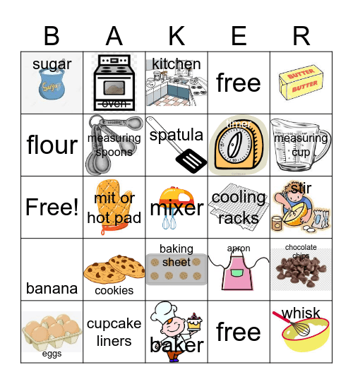 Baking Bingo Card