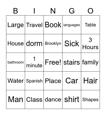 ASL Bingo Card