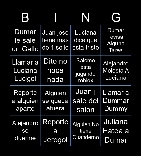 Matematicas 9B Bingo Card