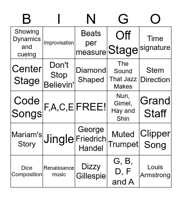 Fifth Grade Final Review Bingo Card