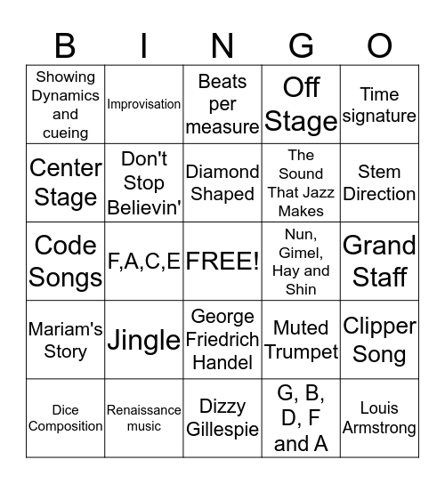 Fifth Grade Final Review Bingo Card
