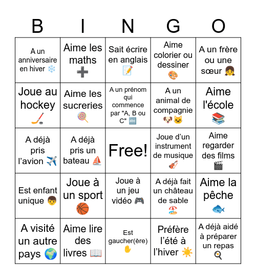 Bingo surprise Bingo Card