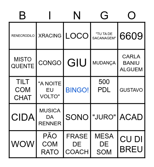 yeTz Bingo Card