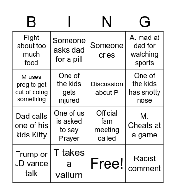 schl-palooza Bingo Card