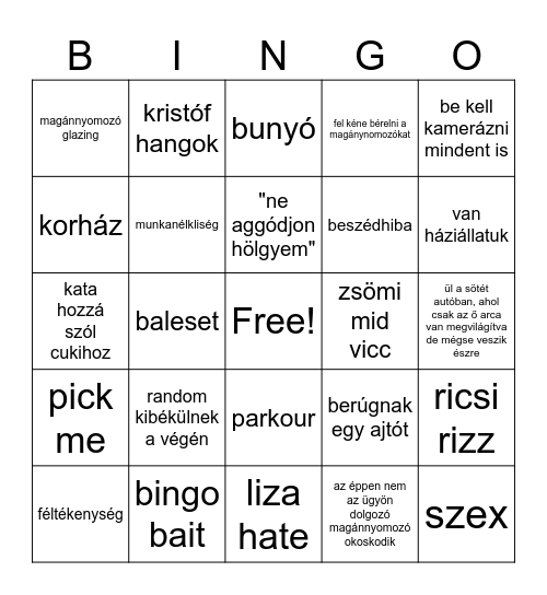 Magánnyomozók Bingo Card